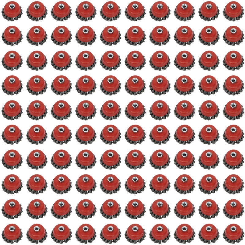 Rapanda - 100 Pièces Brosse Métallique pour Meuleuse D'angle, Brosse Métallique Perceuse, Brosse Métallique Meuleuse avec Filetage M14, pour