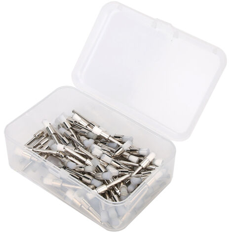 100 Pièces Brosses à Polir Dentaires Nylon Tête Plate Blanche - Fourniture Dentaire avec Boîte de Rangement
