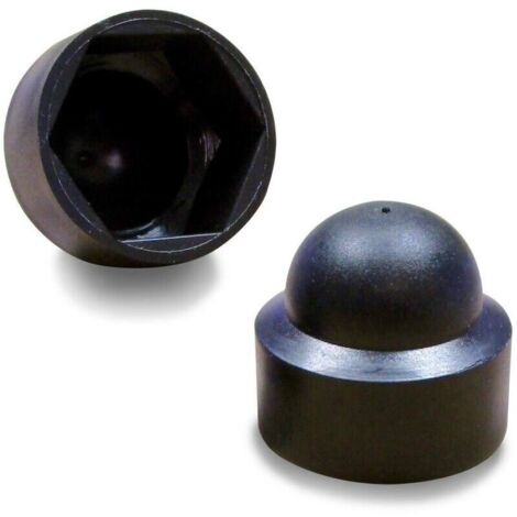 100 pièces - Cache vis écrou de protection M8 clef de 13 mm - plastique NOIR