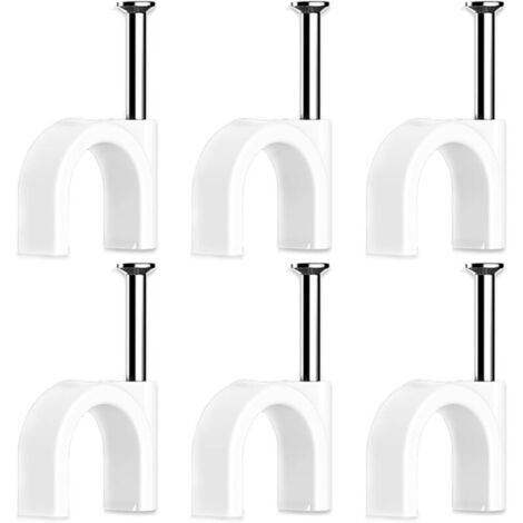 100 Pièces Cavalier Cable Electrique,Fixation Cable Electrique,Attache Fil Electrique,Attache Cable Mural,Clips de Cable(10mm)
