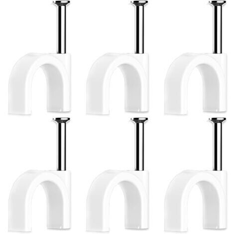 100 Pièces Cavalier Cable Electrique,Fixation Cable Electrique,Attache Fil Electrique,Attache Cable Mural,Clips de Cable(10mm)
