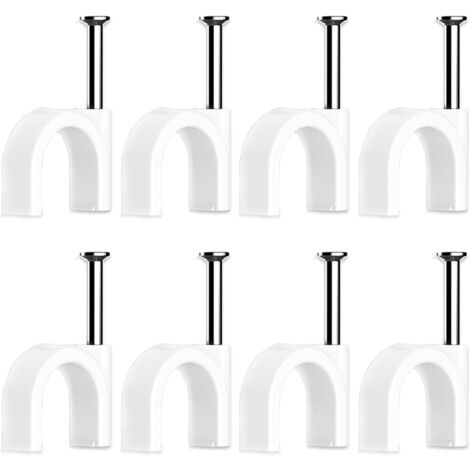 100 Pièces Cavalier Cable Electrique,Fixation Cable Electrique,Attache Fil Electrique,Attache Cable Mural,Clips de Cable(8mm)