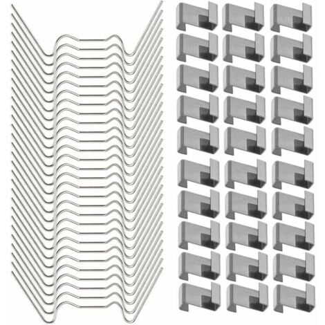 100 Pièces Clips de Vitrage de Serre en Acier Inoxydable Clip de Type Z pour Serre Résistant aux Tempêtes Clip de Vitrage de Type W en Acier Inoxydable pour Fixation de Serre