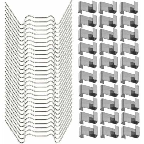 100 Pièces Clips de Vitrage de Serre en Acier Inoxydable Clip de Type Z pour Serre Résistant aux Tempêtes Clip de Vitrage de Type W en Acier Inoxydable pour Fixation de Serre