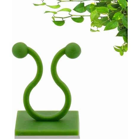 100 Pièces Clips Muraux pour Plantes Grimpantes, Plante Grimpante Support Tuteur Clips, Fixateur Mural Support pour Plantes Grimpantes Interieur pour Vigne Légumes Tomates Aneth Vert