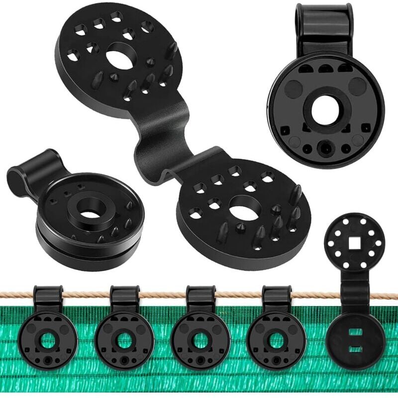 SNQ - 100 Pièces Clips Plastiques pour Toile d'Ombrage, Clips de Fixation Brise Vue, Clip Spécial avec Oeillet pour Toile, Pergola, les Serres et la