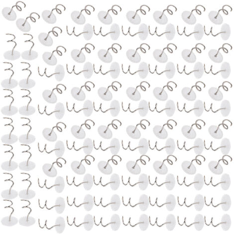 100 Pièces Clou Spirale Acier Inoxydable ABS Transparent Antidérapant Fixation Canapé (Pointe Torsadée)