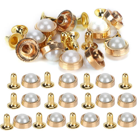 100 Pièces Clous à Cristaux Colorés 8MM en Alliage de Zinc pour Décorer Bagages, Vêtements et Chaussures - Blanc