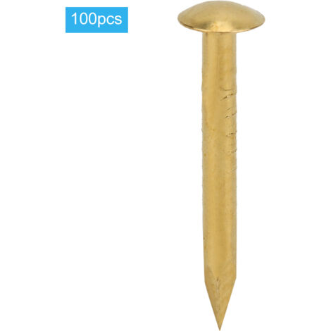 100 Pièces Clous à Tête Ronde en Laiton Antique pour Bricolage et Artisanat, Accessoires de Fixation 15mm