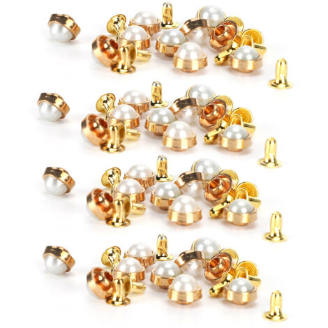 100 Pièces Clous Cristaux Colorés 8MM Zinc Alliage DIY Décoratifs pour Bagages Vêtements Chaussures Blanc