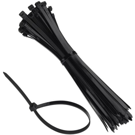 100 Pièces Colliers de Serrage, 300mm x 7.6mm, Serflex Noir, Serre Cable Plastique, Attache Cable pour la Gestion des Câbles, Convient pour la Maison, l'Atelier et le Jardin