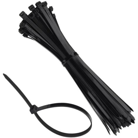 100 Pièces Colliers de Serrage, 300mm x 7.6mm, Serflex Noir, Serre Cable Plastique, Attache Cable pour la Gestion des Câbles, Convient pour la Maison, l'Atelier et le Jardin