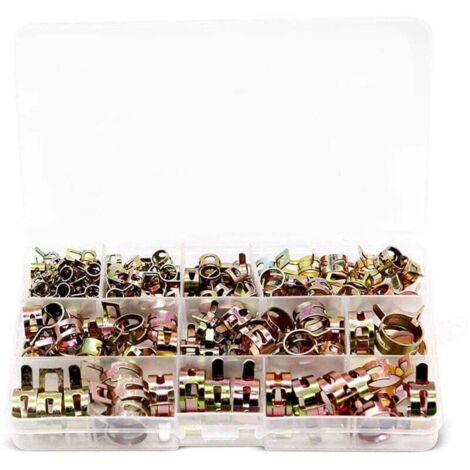 100 Pièces Colliers de Serrage à Ressort, Clips à Ressort Tuyau Serre-Joints à Tuyaux Colliers de Clip à Ressort Ajustable pour Tuyau Durites - 6mm/7mm/8mm/9mm/10mm/11mm/12mm/14mm/15mm/17mmm