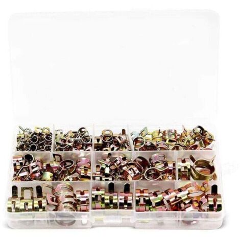 100 Pièces Colliers de Serrage à Ressort, Clips à Ressort Tuyau Serre-Joints à Tuyaux Colliers de Clip à Ressort Ajustable pour Tuyau Durites - 6mm/7mm/8mm/9mm/10mm/11mm/12mm/14mm/15mm/17mmm