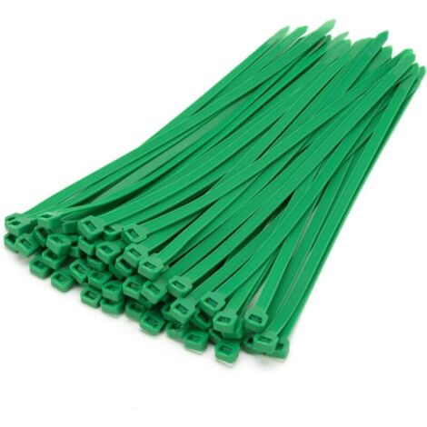 100 pièces Colliers de Serrage professionnelles, Vert-200mm x 4mm, Autobloquant, Attache Câble Résistant aux UV, Idéale pour l'intérieur et l'extérieur