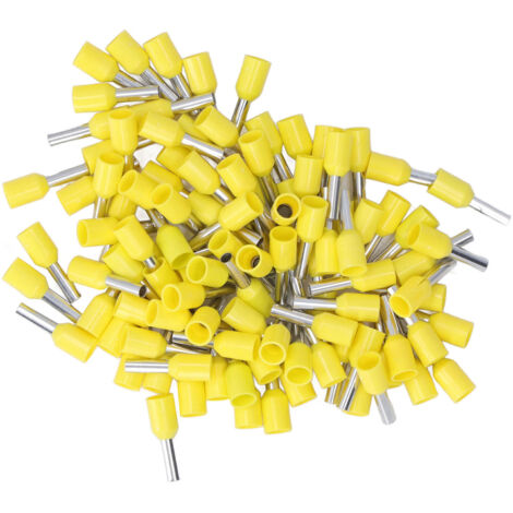 100 Pièces Connecteur à Pince Froid E2508 pour Câble en Cuivre, Borne de Raccordement Électrique