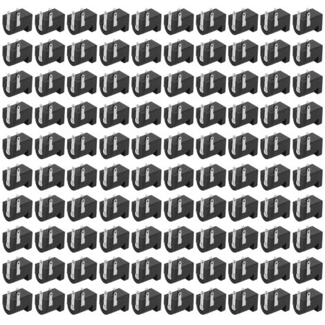 100 pièces Connecteur Femelle Jack DC 5.5x2.1mm pour Alimentation Électrique Légère