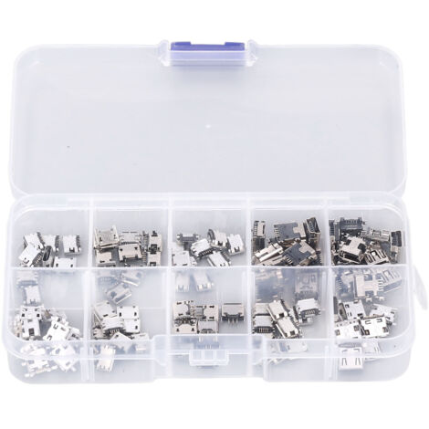 100 Pièces Connecteur USB Femelle Mini Micro, Jack USB pour Électroménagers et Appareils Domestiques