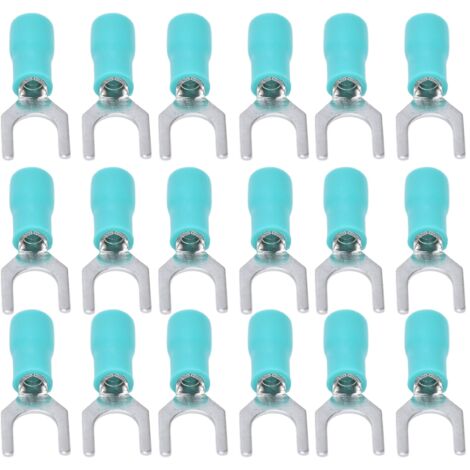 100 Pièces Connecteurs Fourche Isolés PVC Cuivre Type U pour Câbles 22-16 AWG, Bornes à Fourche Isolées