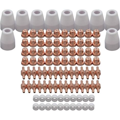 100 pièces Consommables Standard pour Torche Plasma PT 31 LG 40 Buse Électrode Écran Céramique pour Découpeurs Cut 40, Cut 50 et CT 312