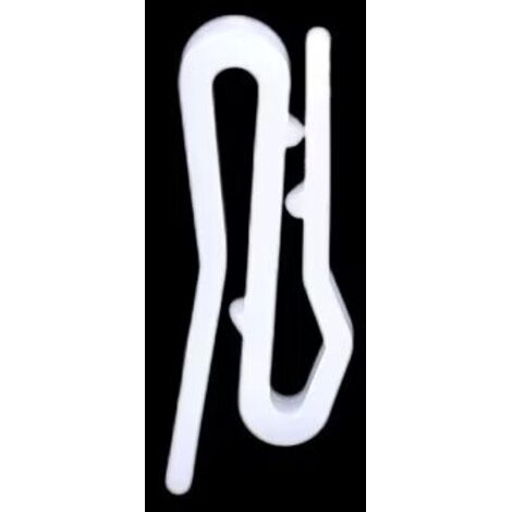 100 Pièces Crochet Rail à Rideau Glisseurs Plastique Blanc - Tringle Coulissante Forte Capacité de Charge,Crochet type s