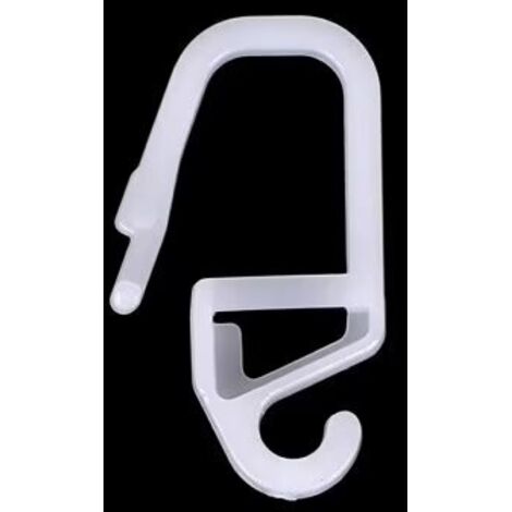 100 Pièces Crochet Rail à Rideau Glisseurs Plastique Blanc - Tringle Coulissante Forte Capacité de Charge,Encliquetage - 2