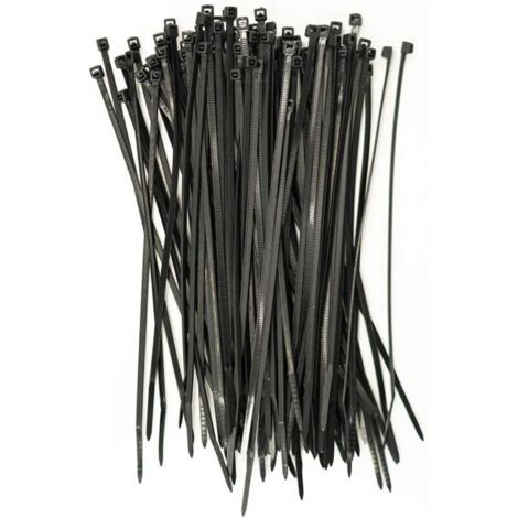 100 pièces d'attaches de câble professionnelles 100 x 2,5 mm Poignée d'attache de câble coul noire, résistante à la température