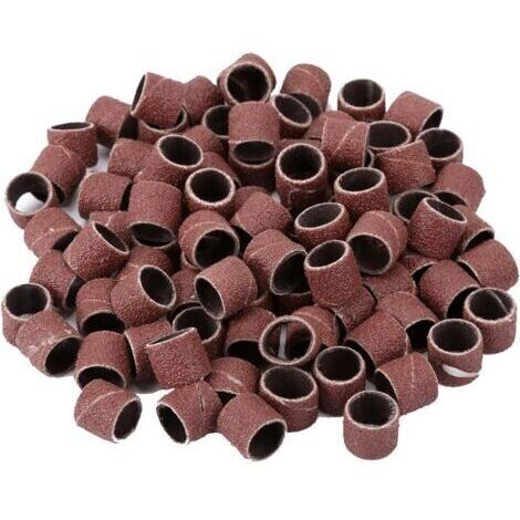 100 pièces de bandes de ponçage tambour, bandes de ponçage de 1/2 pouce, grain 80, kit d’outils rotatifs avec 2 mandrins