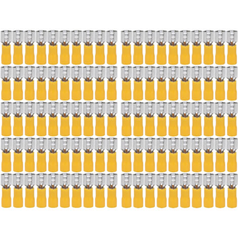 100 pièces de bornes femelles à embout isolé pour câbles AWG 12-10, connecteurs sertis électriques 4-6mm²