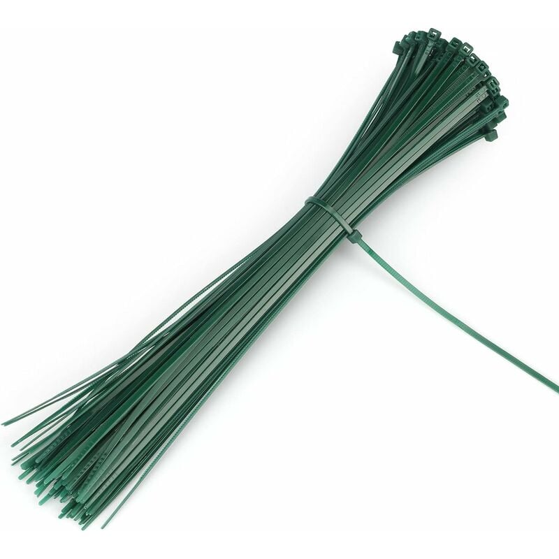 100 pièces de cable de Jardin autobloquant de 200 x 3 mm Cravates en Nylon pour Plantes Vertes Cravates à glissière réglables à usages Multiples