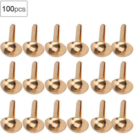 100 pièces de rivets décoratifs en forme de champignon pour sacs, chaussures, vêtements - DIY - Or 10mm