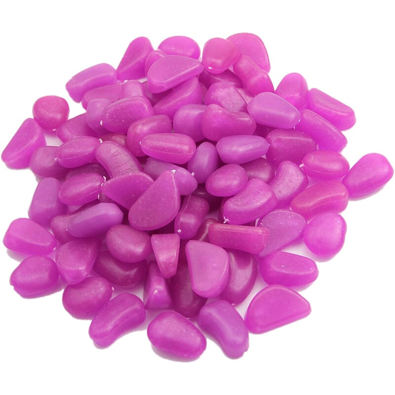 Tlily - 100 pieces Des galets fluorescents pourpre pour le reservoir de poisson et jardin 1.72.4CM (Violet)