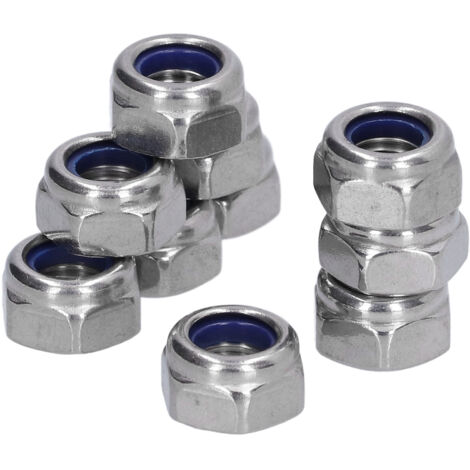 100 pièces Écrou frein nylon insertion acier inoxydable M5 pour assemblage et réparation
