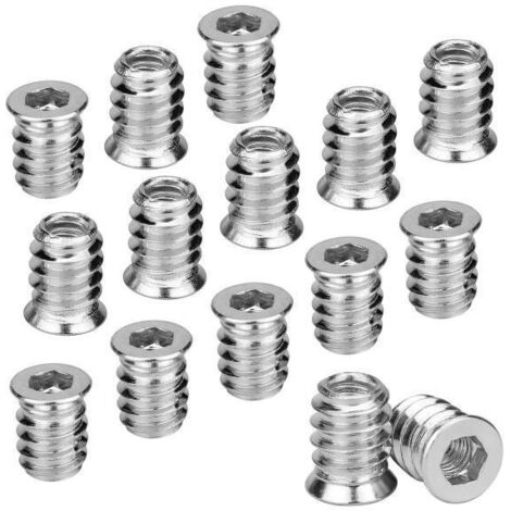 100 pièces écrou hexagonal en bois à insert fileté M6 x 15 mm insérer un KLB