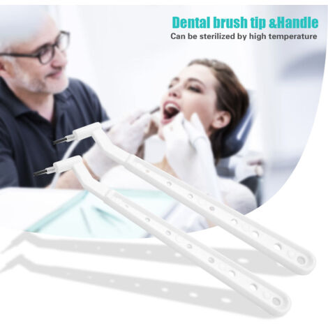 100 Pièces Embouts de Brosse Composite Dentaire Jetables avec 2 Poignées