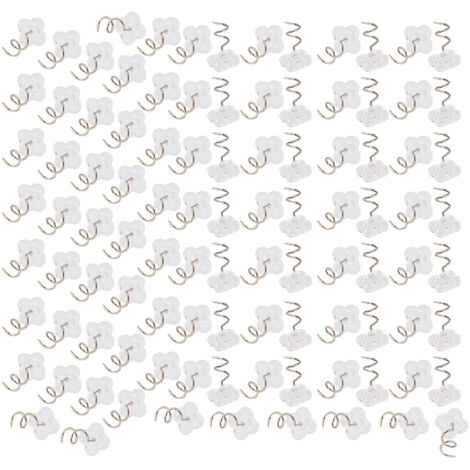 100 Pièces Épingle Torsadée Inox ABS Transparent Antidérapante Fixation Canapé Clou Spirale (Épingle Pétale)