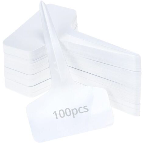 100 pièces etiquette de plante semis,etiquette jardin potager plantation étanche plastique exterieur,etiquettes semis réutilisable ,pour légumes, semis, fleurs,blanc,10x6CM