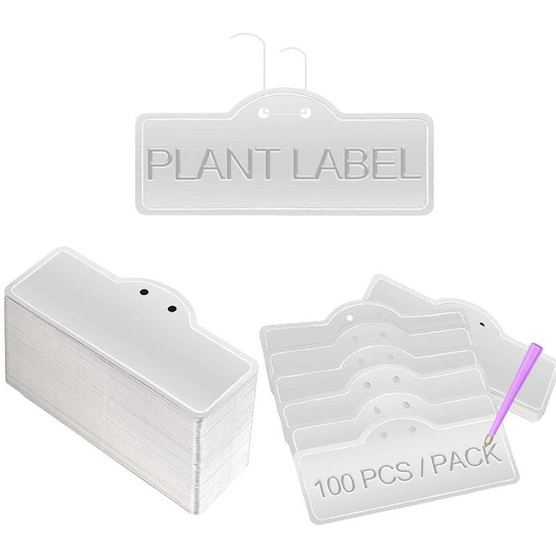 Linghhang - tiquettes de plantes en métal de 100 pièces, étiquettes imperméables en aluminium pour l'identification du jardin extérieur et des arbres.