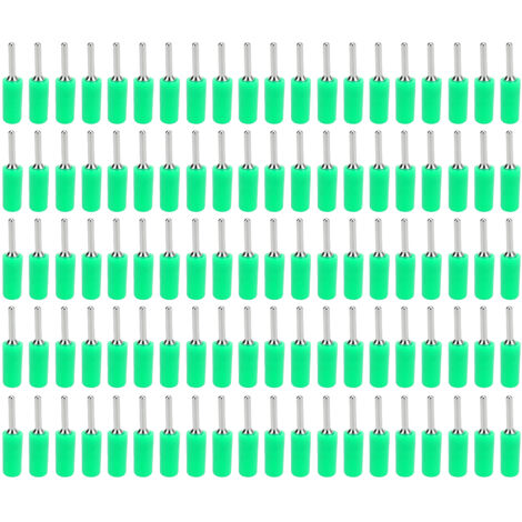 100 Pièces Fiche Banane Mâle Nickelée Broche Laiton Droite pour Panneau à Ressort Interne J.10001 2mm Vert