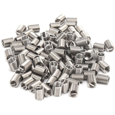 100 Pièces Filetage Réparation Insert Acier Manchon Protection Écrou Raccord M5 x 0.8 x 2.5D