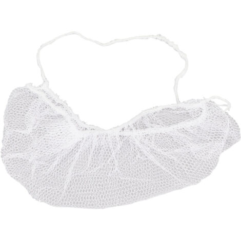 100 pièces Filets de Barbe Jetables en Nylon Respirant Élastique, Sans Latex, Blanc pour Protection
