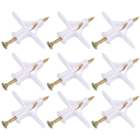 100 Pièces Fixations pour Plaques de Plâtre (50 Chevilles, 50 Vis), Chevilles Et Vis pour Plaques de Plâtre, Ancres Chevilles et Vis pour Fixations Murales Creuses Cloisons Sèches