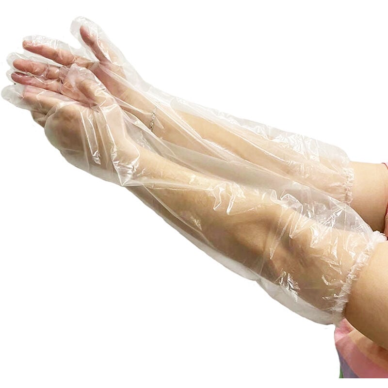 Fei Yu - 100 pièces gants de vaisselle jetables gants de travail gants de lavage animaux de ferme gants d'insémination bras