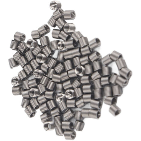 100 pièces Inserts Filetés Hélicoïdaux en Acier Inoxydable 304 pour Réparation de Filets (M2 x 0.4 x 2D)