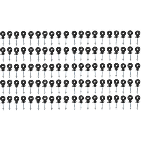100 Pièces Isolants Clôture Électrique pour Poteaux Métalliques, Système de Grille Électrique, Isolants pour Clôtures d'Élevage