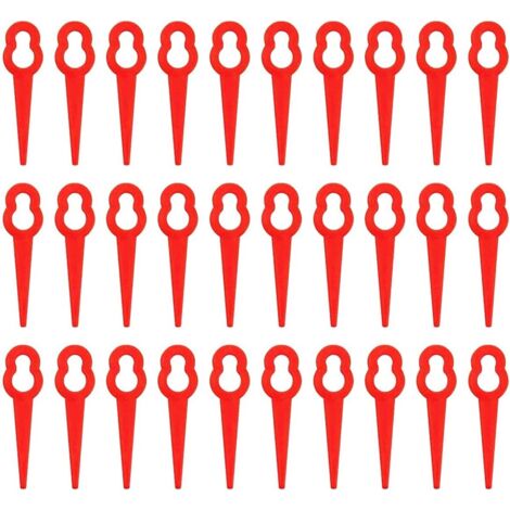 100 Pièces Lames De Coupe en Plastique, 76mm Lames De Tondeuse à Gazon Coupe-Herbe pour Trim Lawn Garden Plant (Rouge)