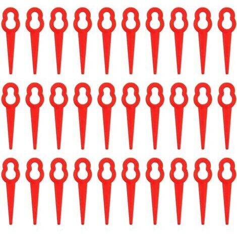 100 Pièces Lames De Coupe en Plastique, 76mm Lames De Tondeuse à Gazon Coupe-Herbe pour Trim Lawn Garden Plant (Rouge)