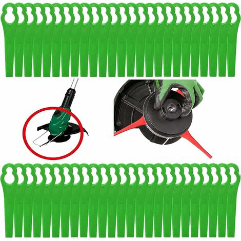 100 Pièces Lames en Plastique, Lames de Coupe en Plastique, Lidl Florabest Edge Cutter Blade pour Pelouse Coupe Bordures(La couleur rouge)