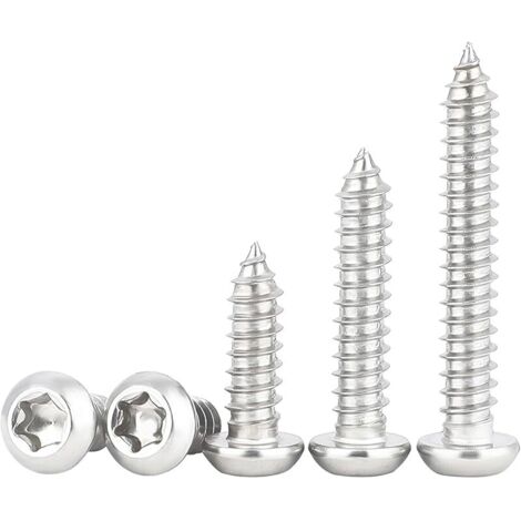 100 Pièces M5x40mm Vis Autotaraudeuse, Vis à Tête Cylindrique Torx en Acier Inoxydable, Filetage Complet, pour Fixation du Bois