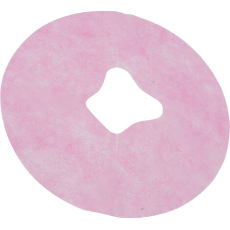 100 Pièces Masques Visage Jetables à Trou Rond en Tissu Rose pour Salon et Maison